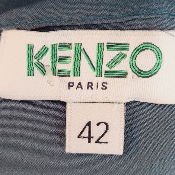 Kenzo Paris Women's Long Sleeve Mini Dress Teal Size 6 - Picture 9 of 12